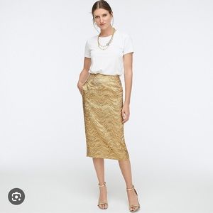 J. Crew Collection Gold Pencil Skirt